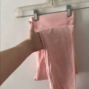 full ankle length baby pink leggings